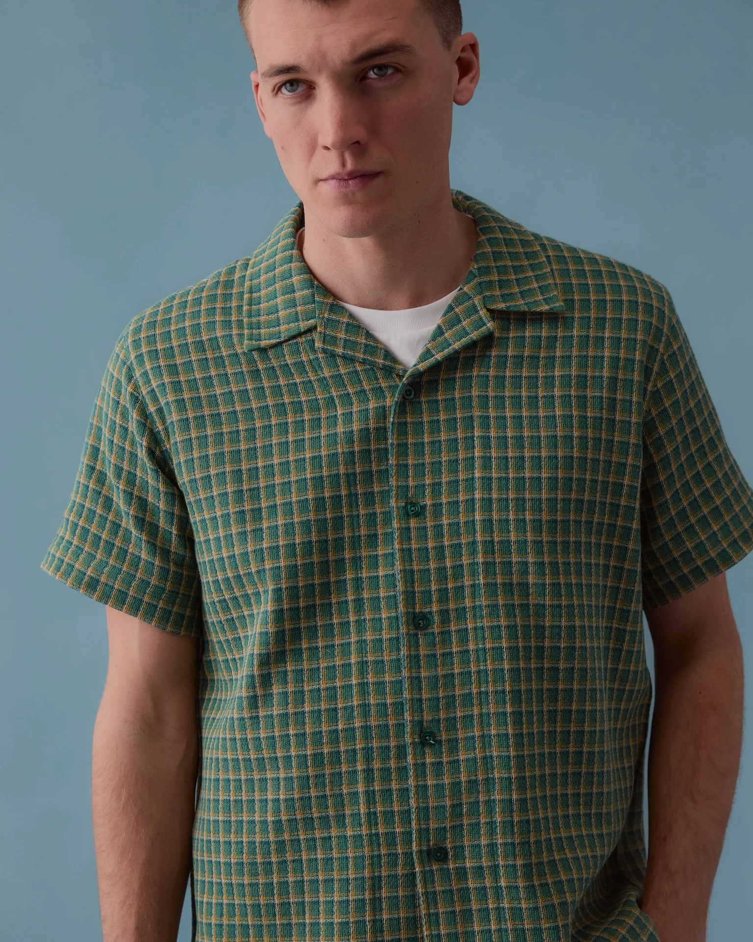 Cuban Collar Shirt - Japanese Weave - Image 3