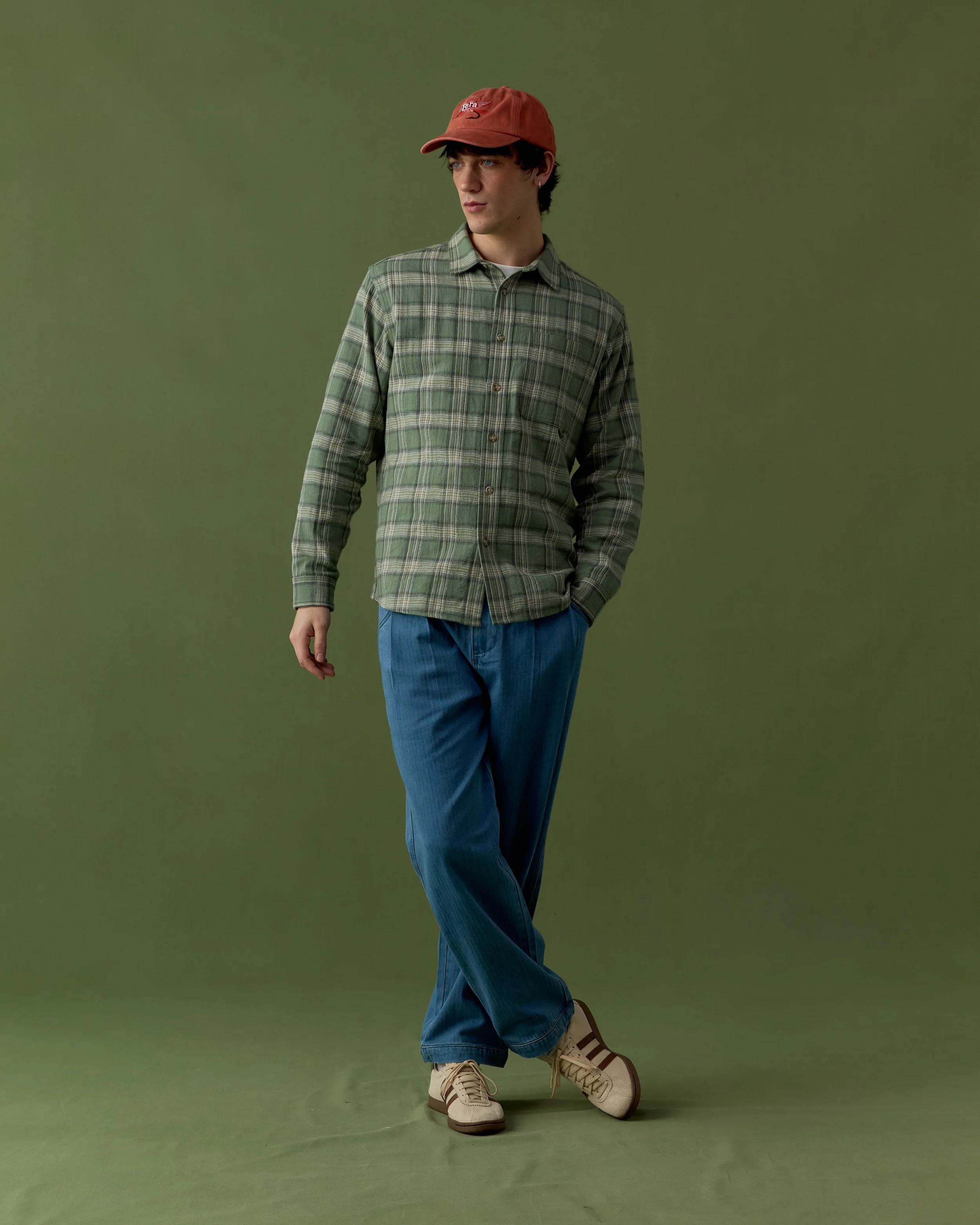 Japanese Flannel Shirt - Green - Image 4
