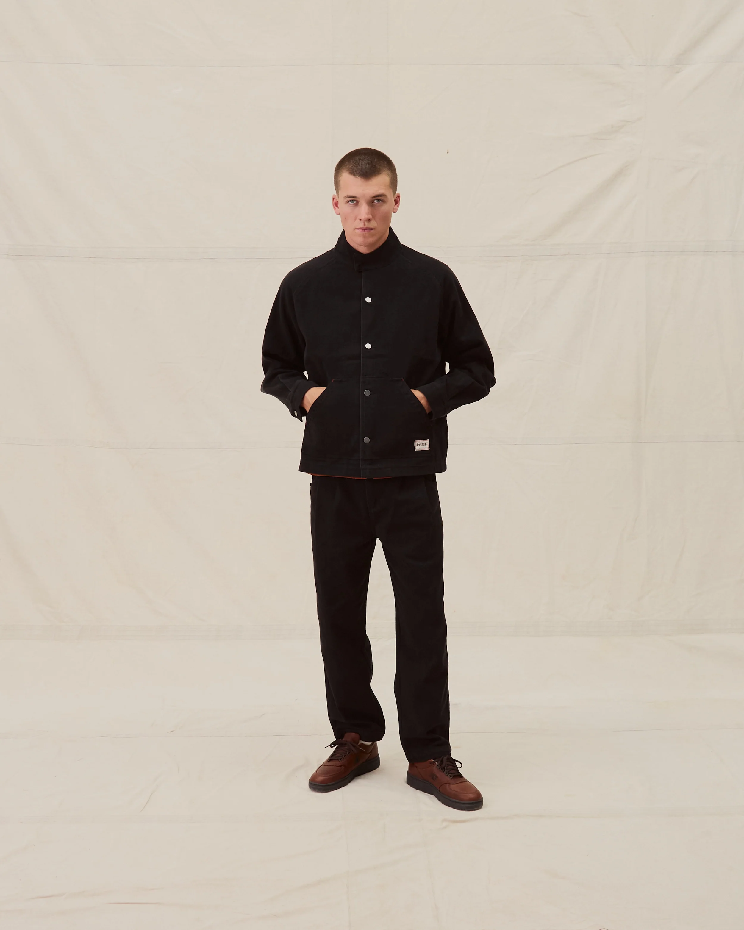 Low Collar Jacket - Black - Image 3