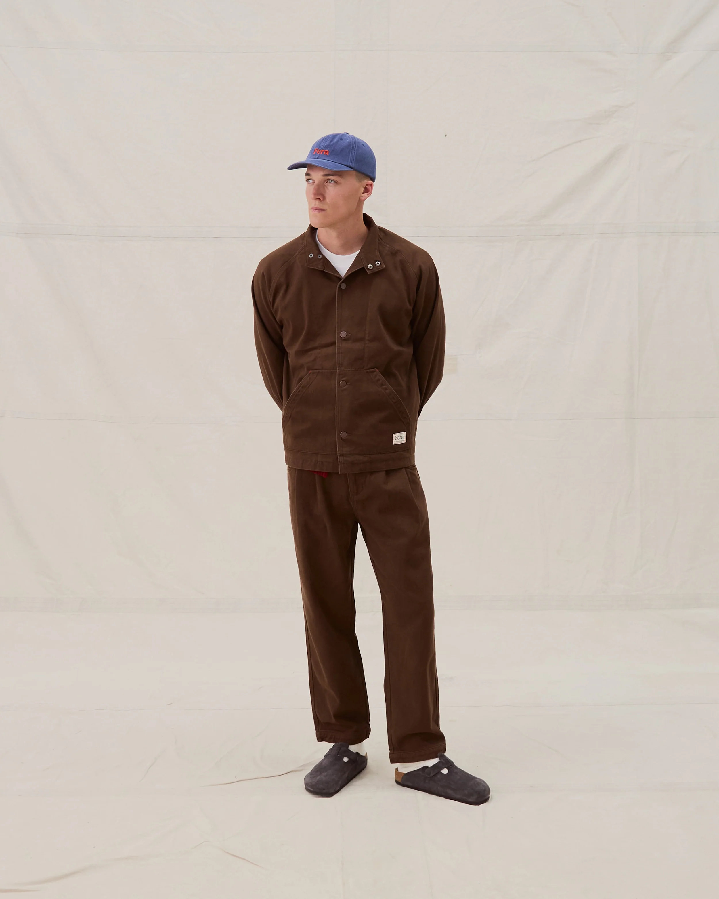 Low Collar Jacket - Brown - Image 3