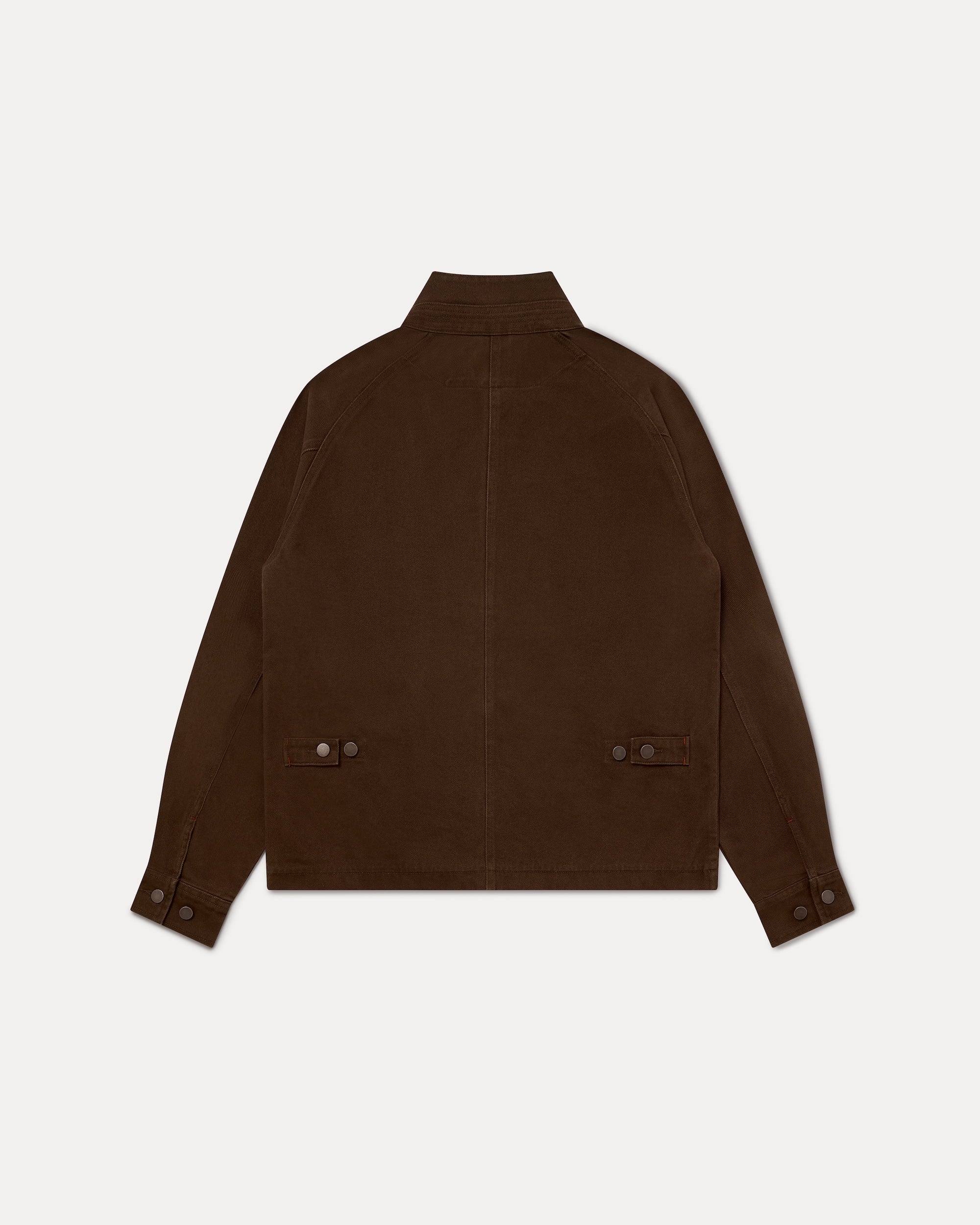 Low Collar Jacket - Brown - Image 7
