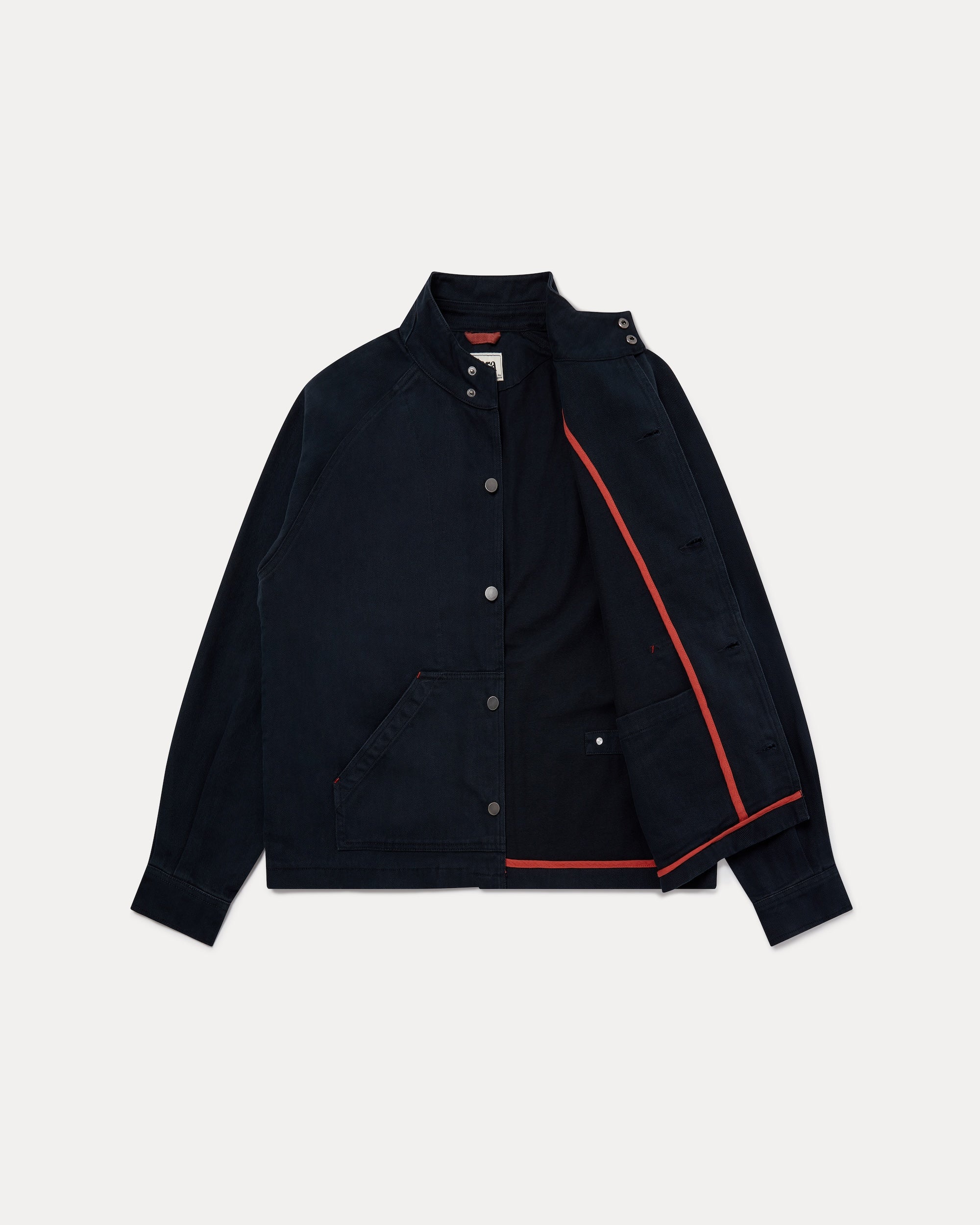 Low Collar Jacket - Navy - Image 6