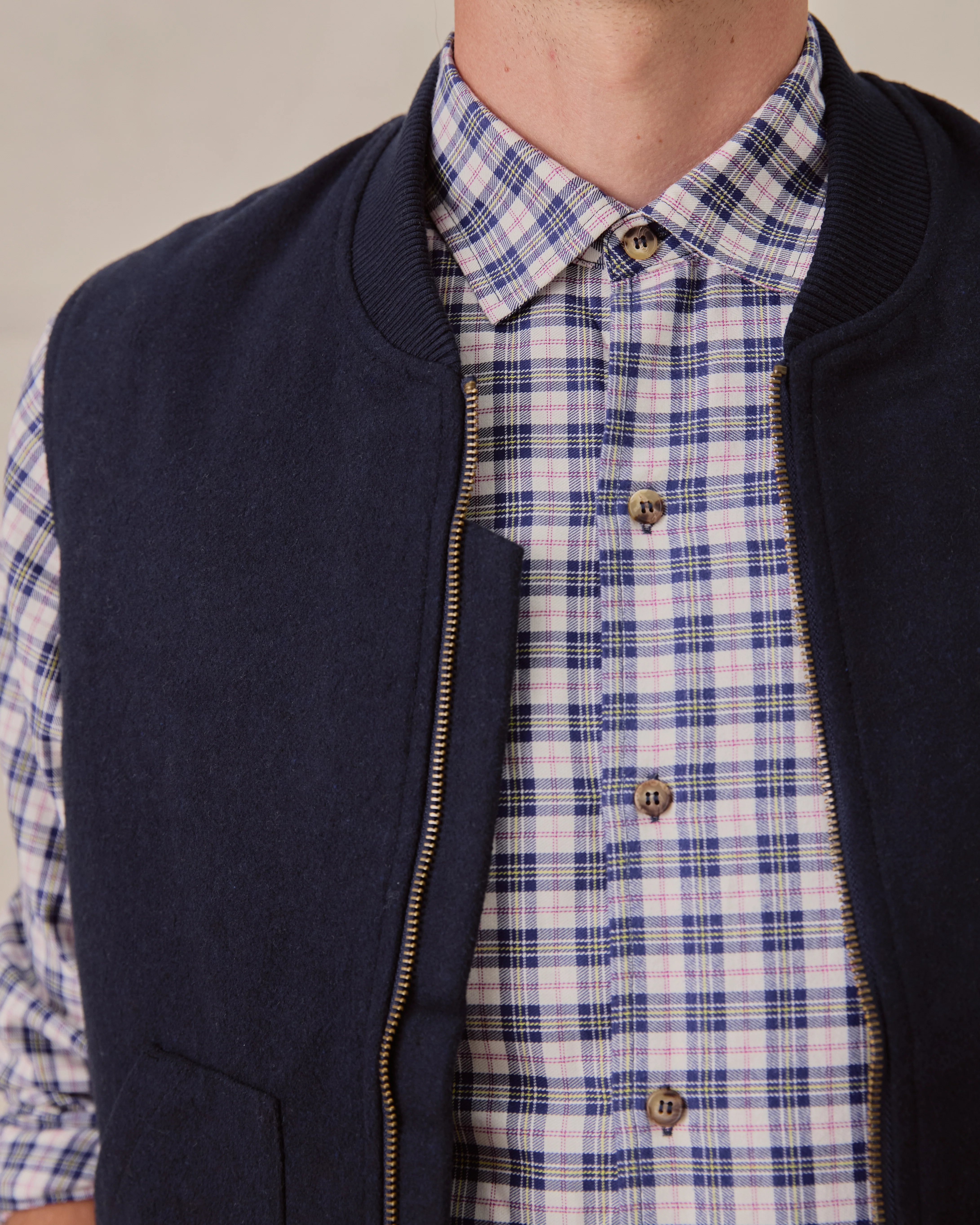 Poacher Gilet - Navy Wool - Image 4