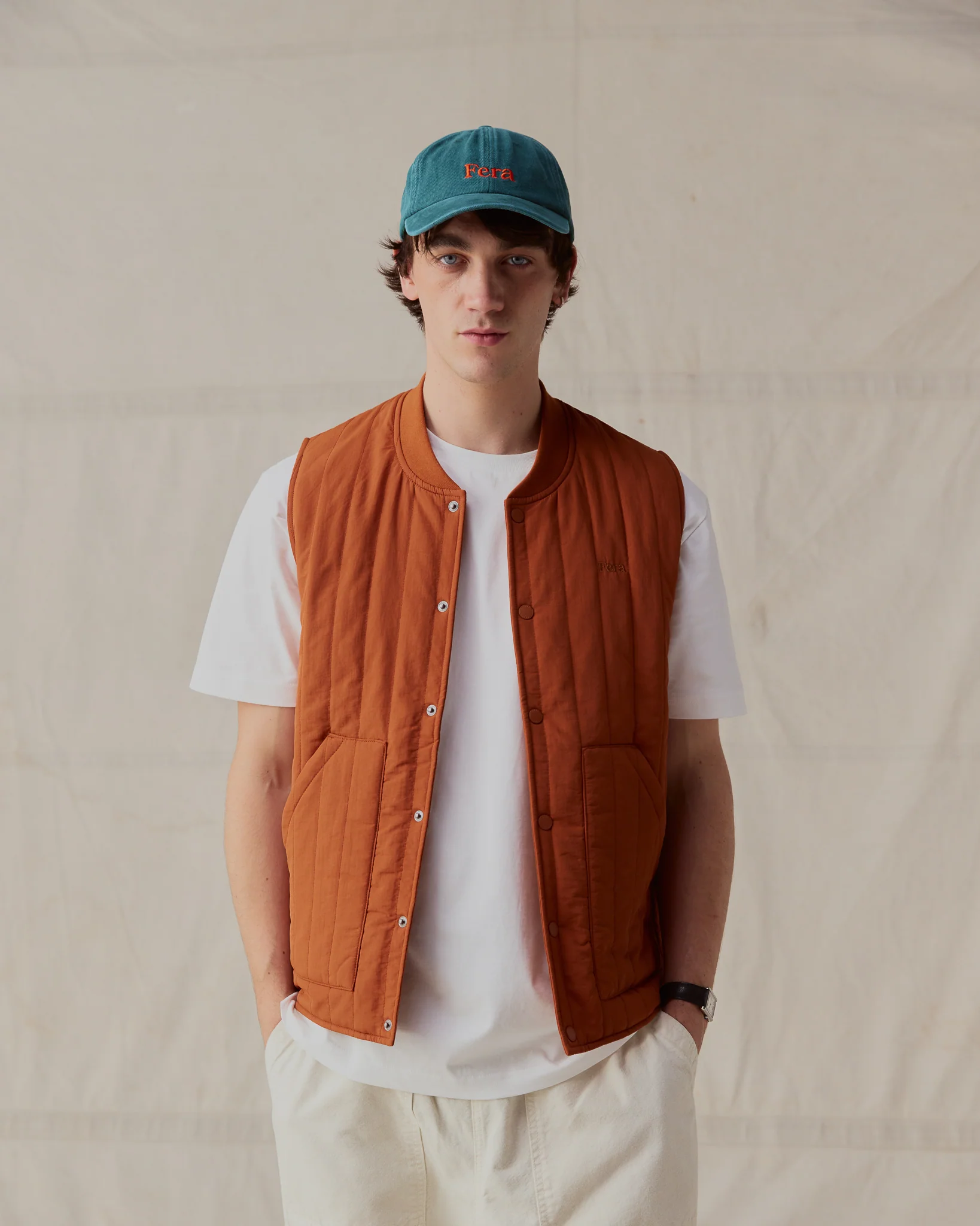 Quilted Gilet - Rust - Image 4