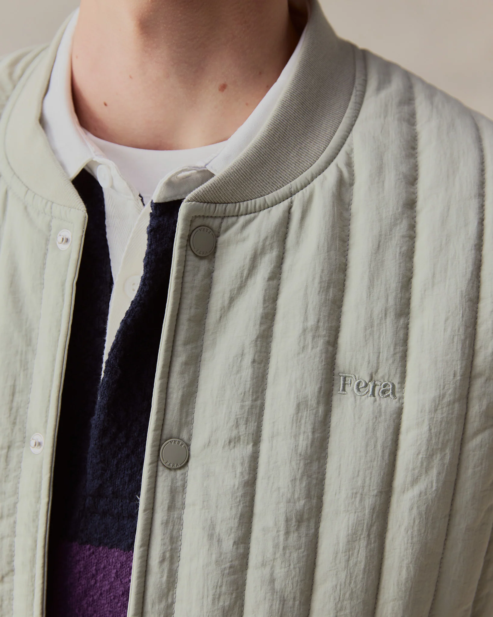 Quilted Gilet - Stone - Image 4