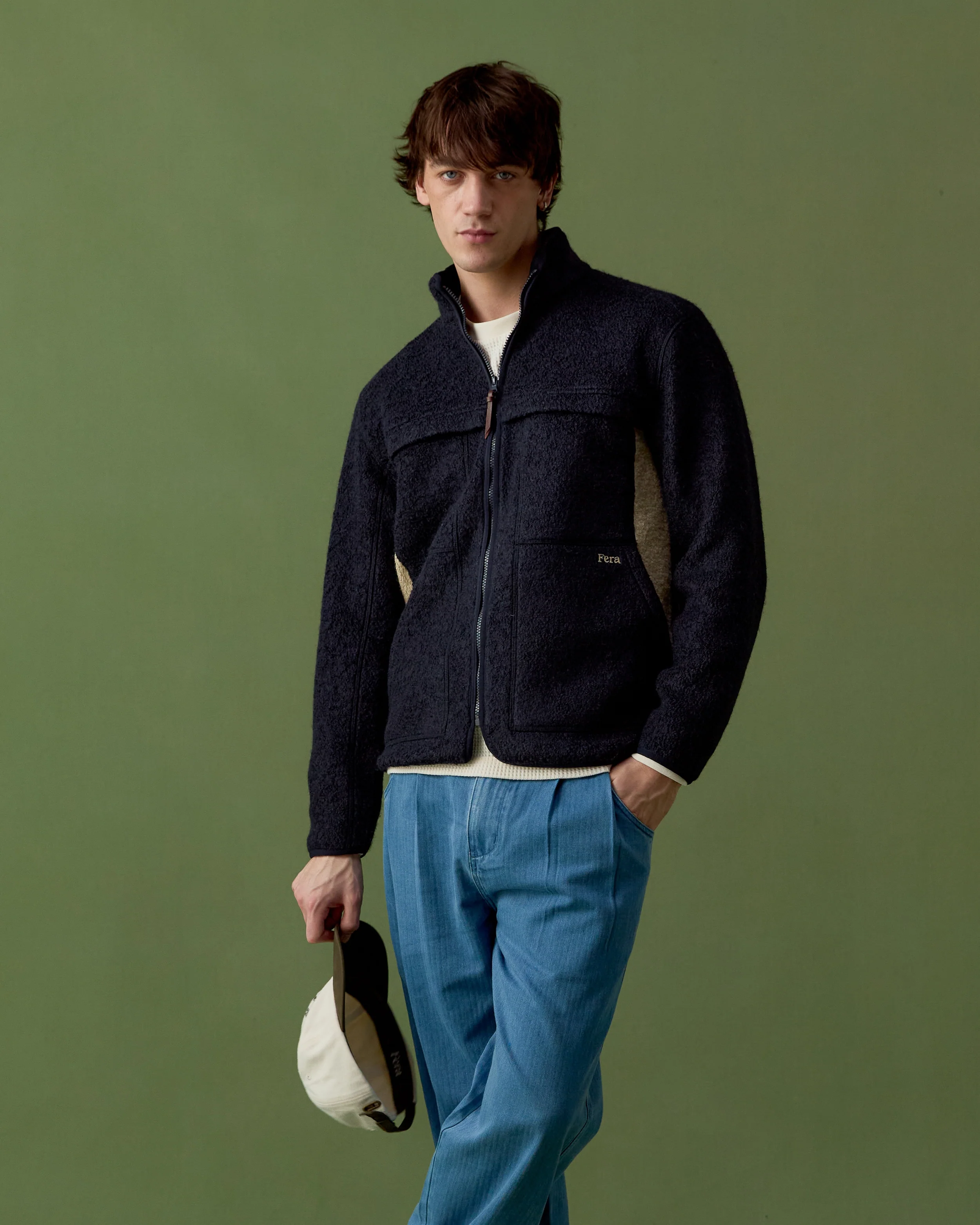 Swale Wool Fleece - Navy - Image 3