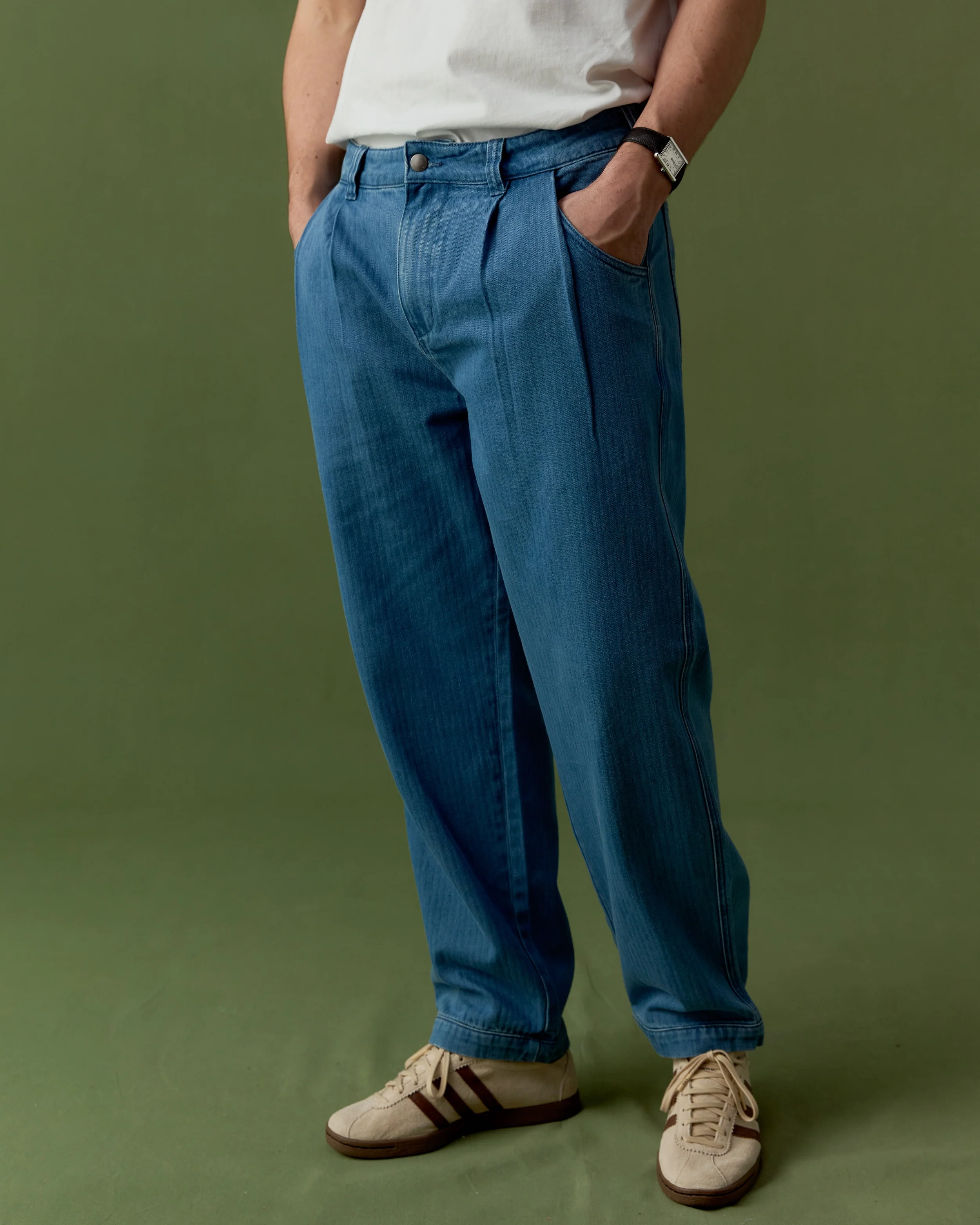 Uniform Trouser - Denim Herringbone - Image 3