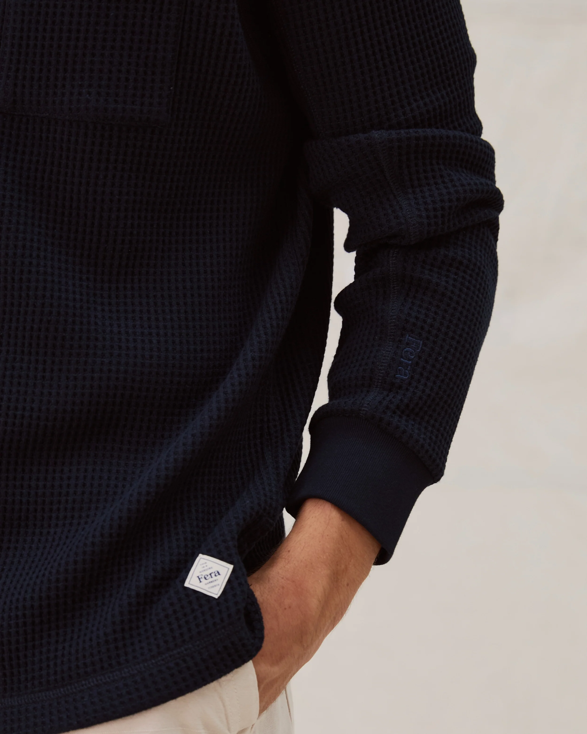 Waffle Long Sleeve - Navy - Image 3